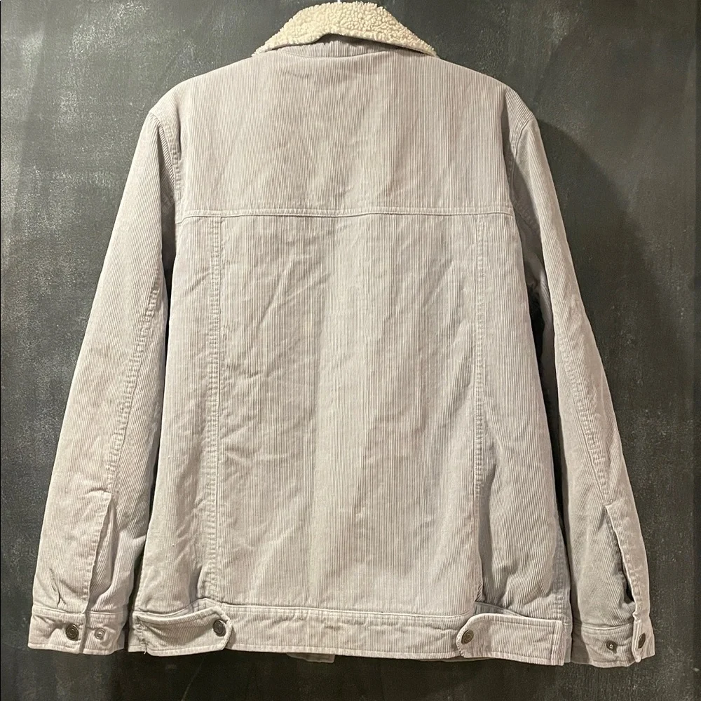 Obermeyer Men's Medium Condor Corduroy Jacket Shale Blue Grey Trucker Bomber - Picture 11 of 16